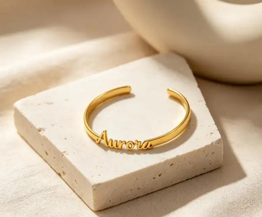Personalized Name Bracelet – Custom Gold Cuff Bracelet