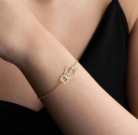 Custom Cat Name Bracelet – Personalized Pet Lover Gift 🐱