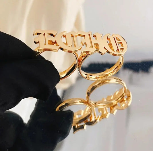 Custom Name Ring with Heart 💛