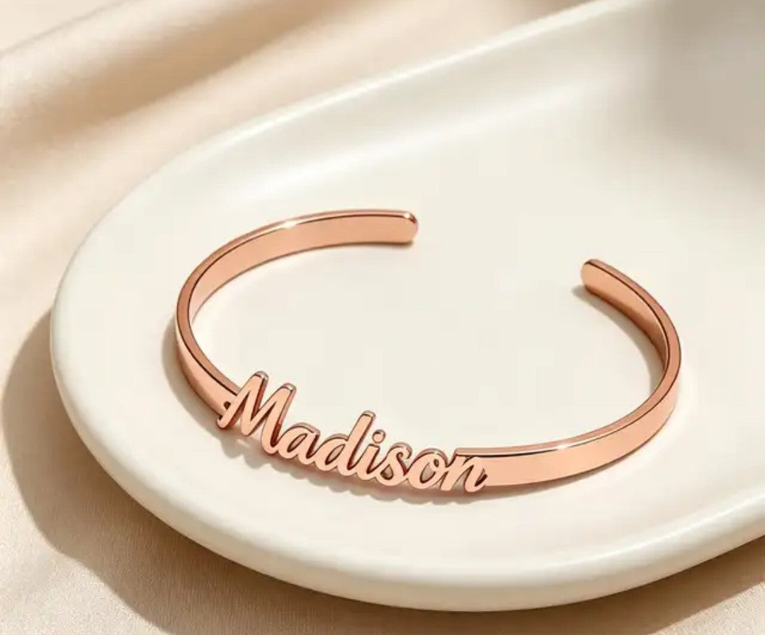 Personalized Name Bracelet – Custom Gold Cuff Bracelet