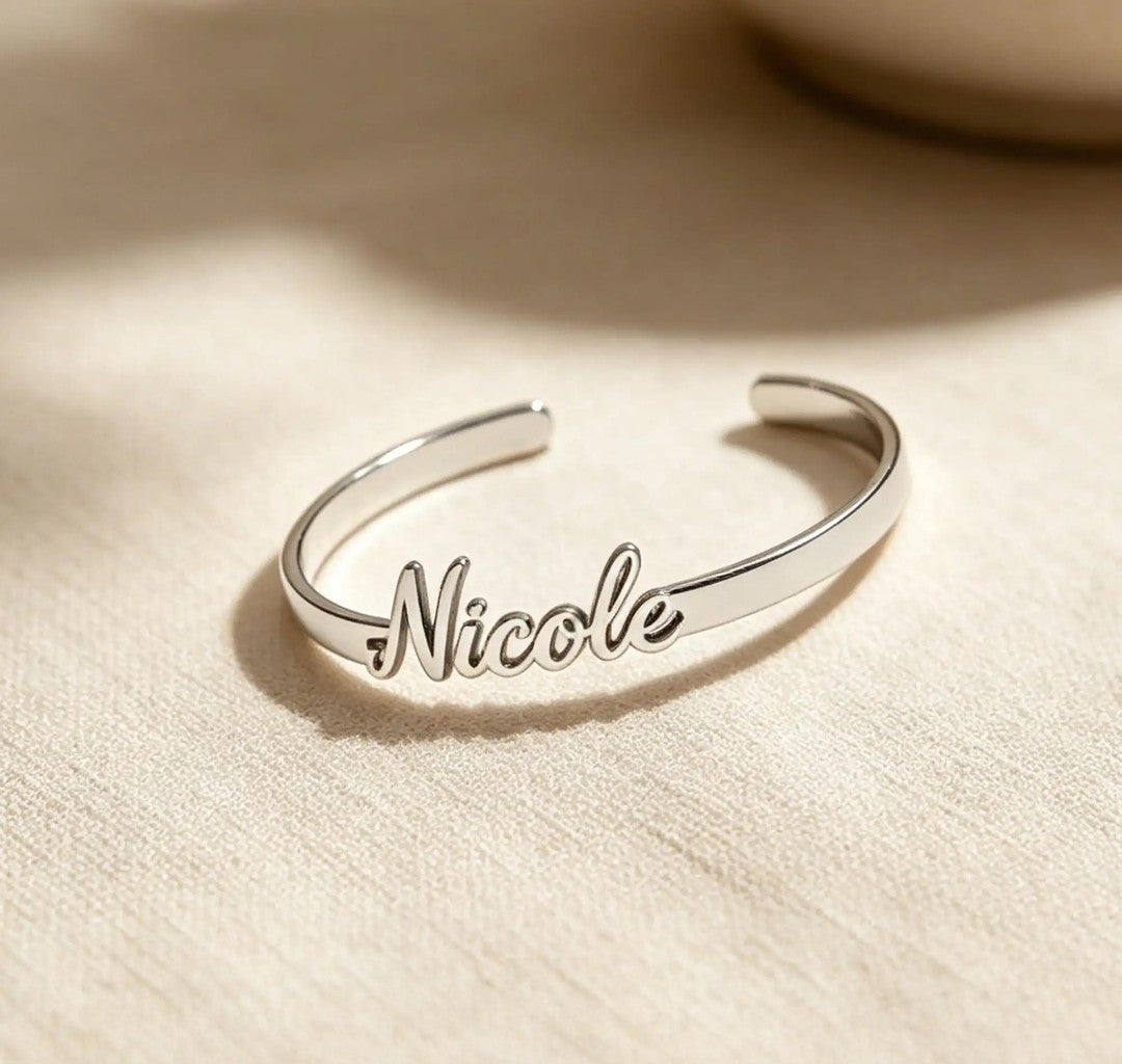 Personalized Name Bracelet – Custom Gold Cuff Bracelet