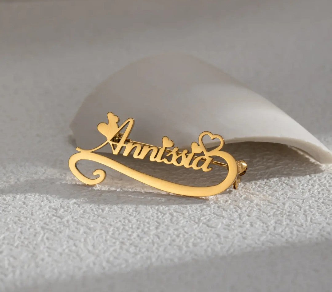 Personalized Name Brooch Pin