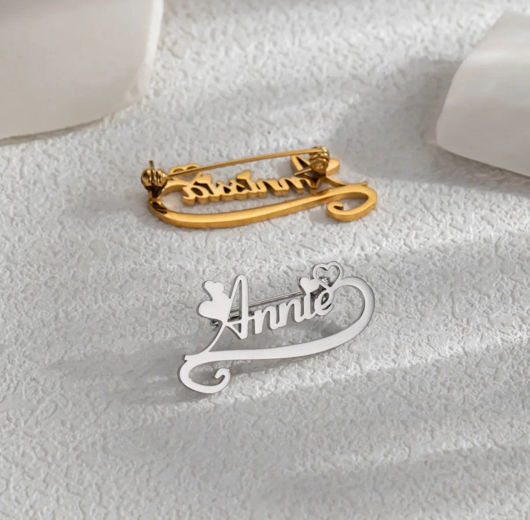 Personalized Name Brooch Pin